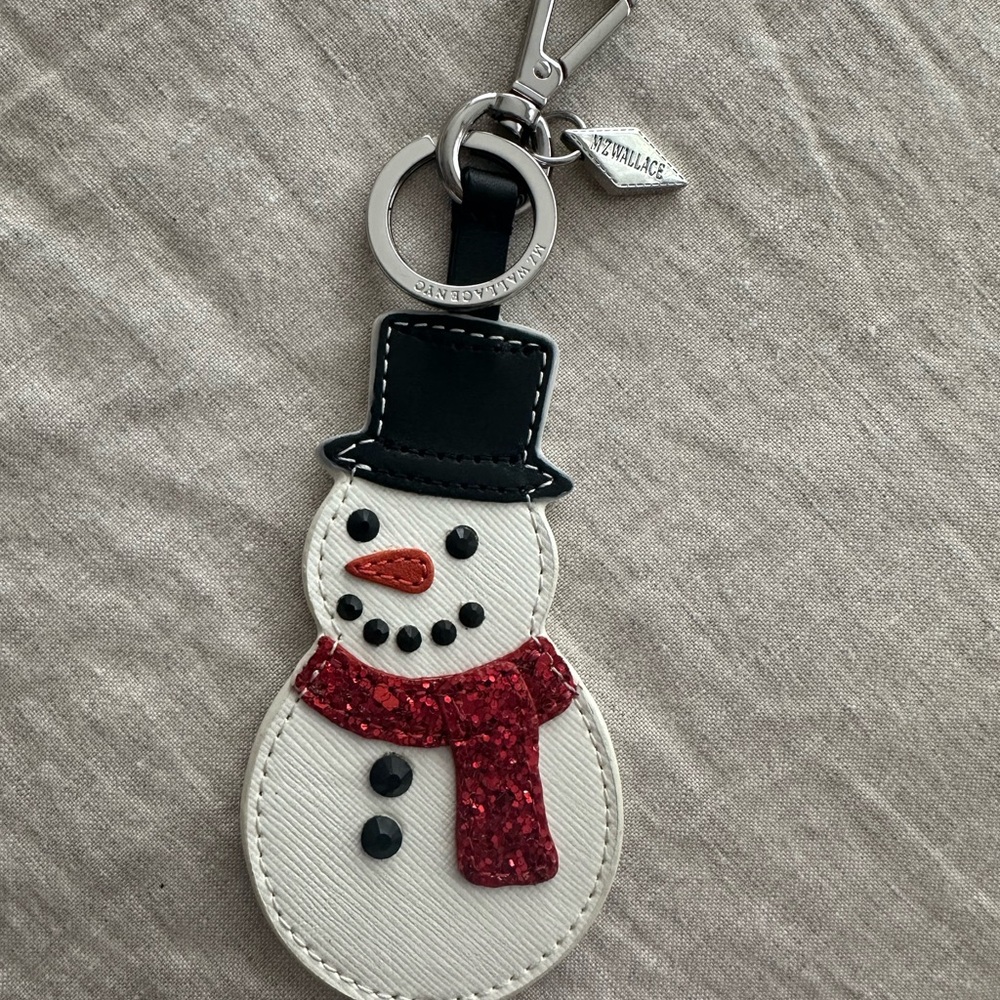 MZ Wallace Leather Snowman Keychain Bag Charm